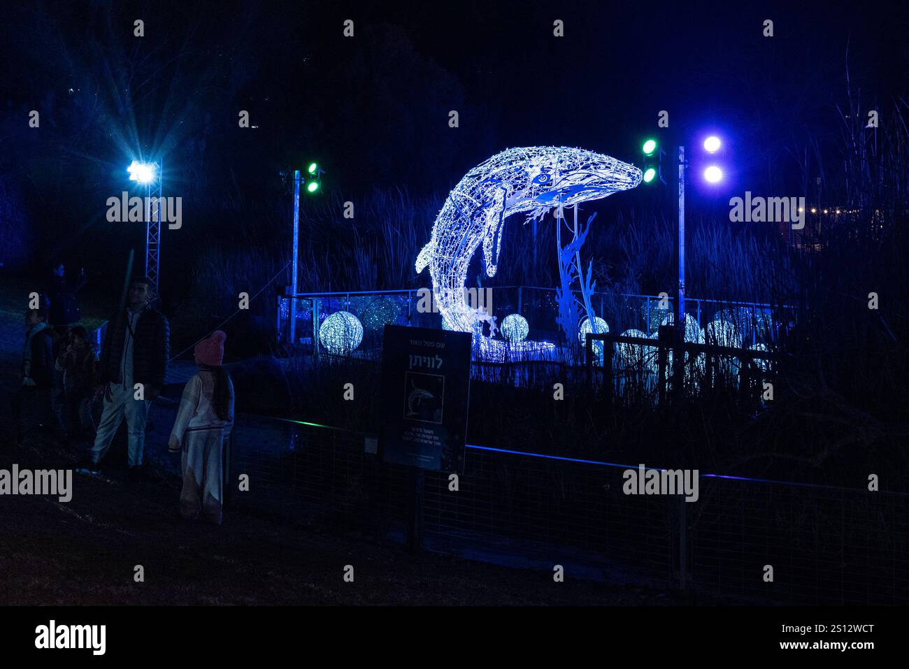 Gerusalemme, Israele. 29 dicembre 2024. Mostra "Winter Dreams" ai Giardini Botanici di Gerusalemme, con luci, natura e cucina in vista a Gerusalemme, Israele (Credit Image: © Lev Radin/Pacific Press via ZUMA Press Wire) SOLO USO EDITORIALE! Non per USO commerciale! Foto Stock