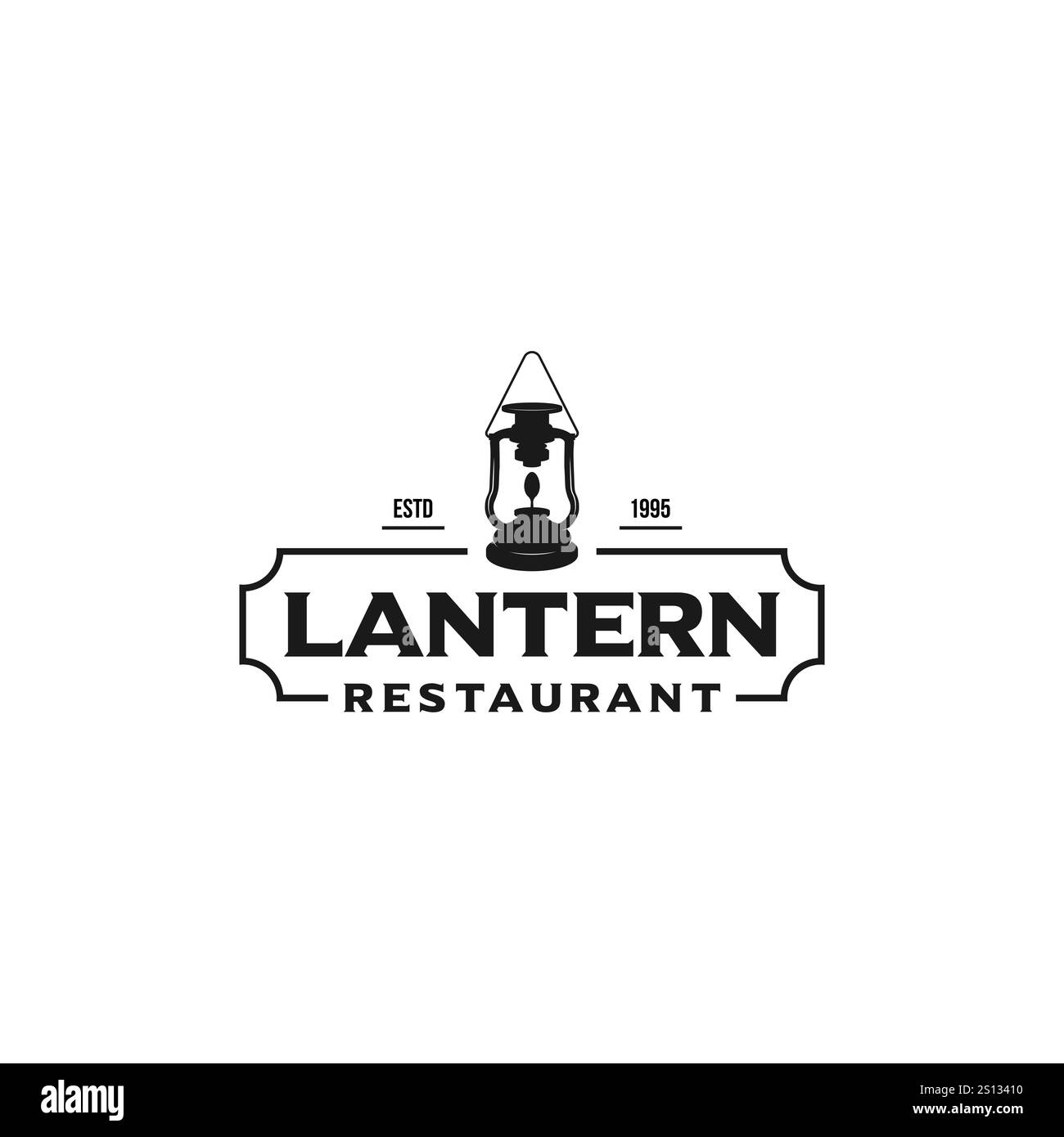 Lantern ristorante logo disegno vettore modello illustrazione Illustrazione Vettoriale