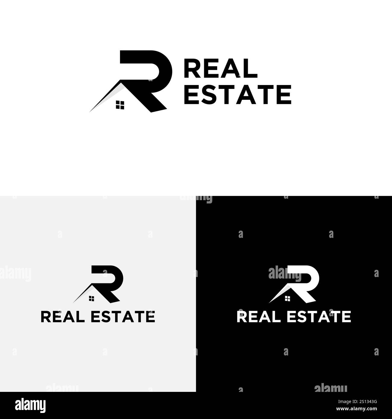 R Letter Logo modello di progettazione immobiliare Vector. Illustrazione Vettoriale