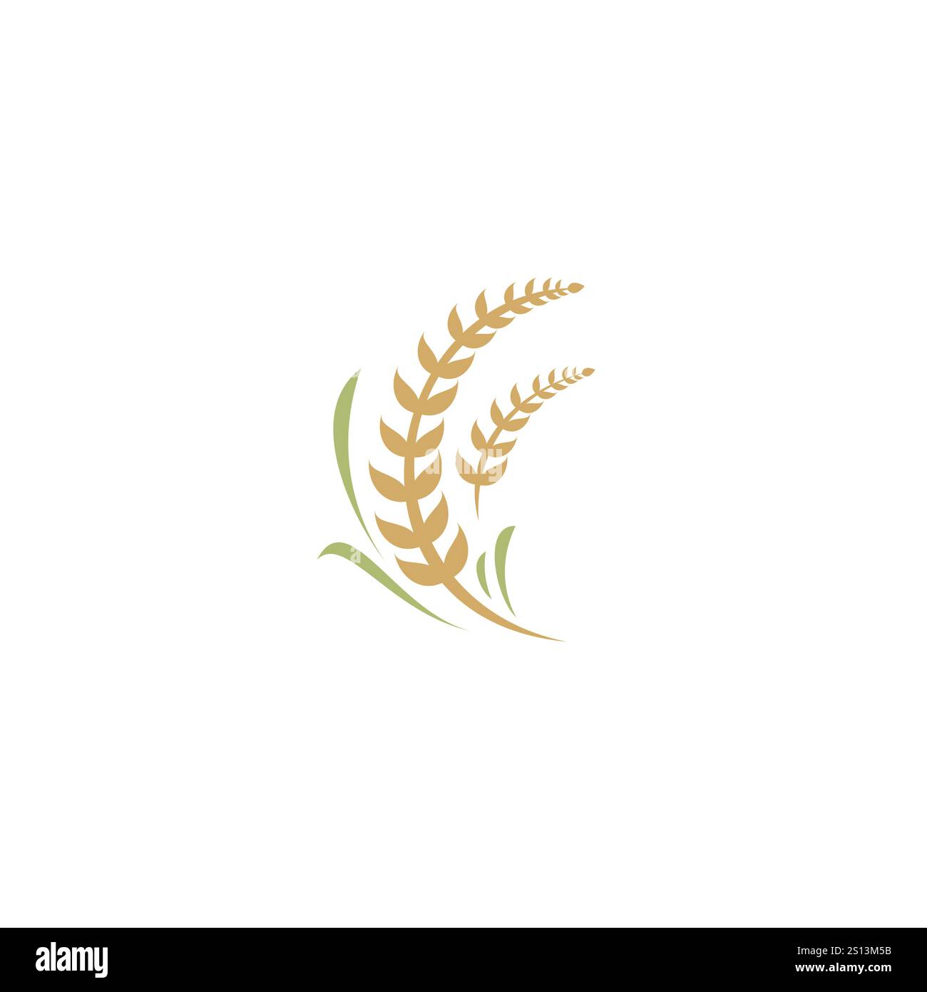 Logo dell'impianto di riso Vector. Icona riso. Logo Wheat Illustrazione Vettoriale