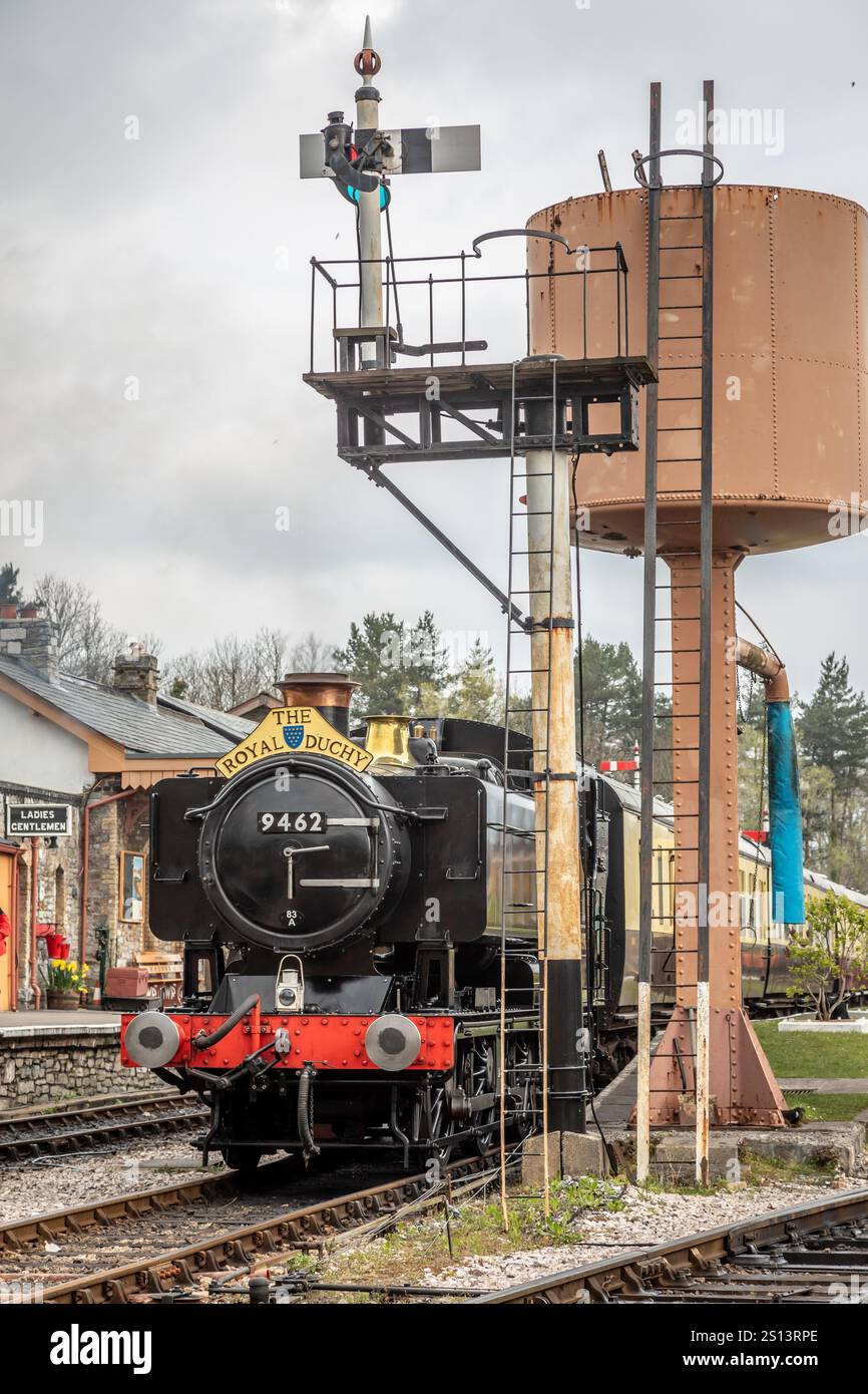 BR '94xx' classe 0-6-0PT N. 9466 (in esecuzione come 9462), stazione di Buckfastleigh sulla South Devon Railway, Devon, Inghilterra, Regno Unito Foto Stock