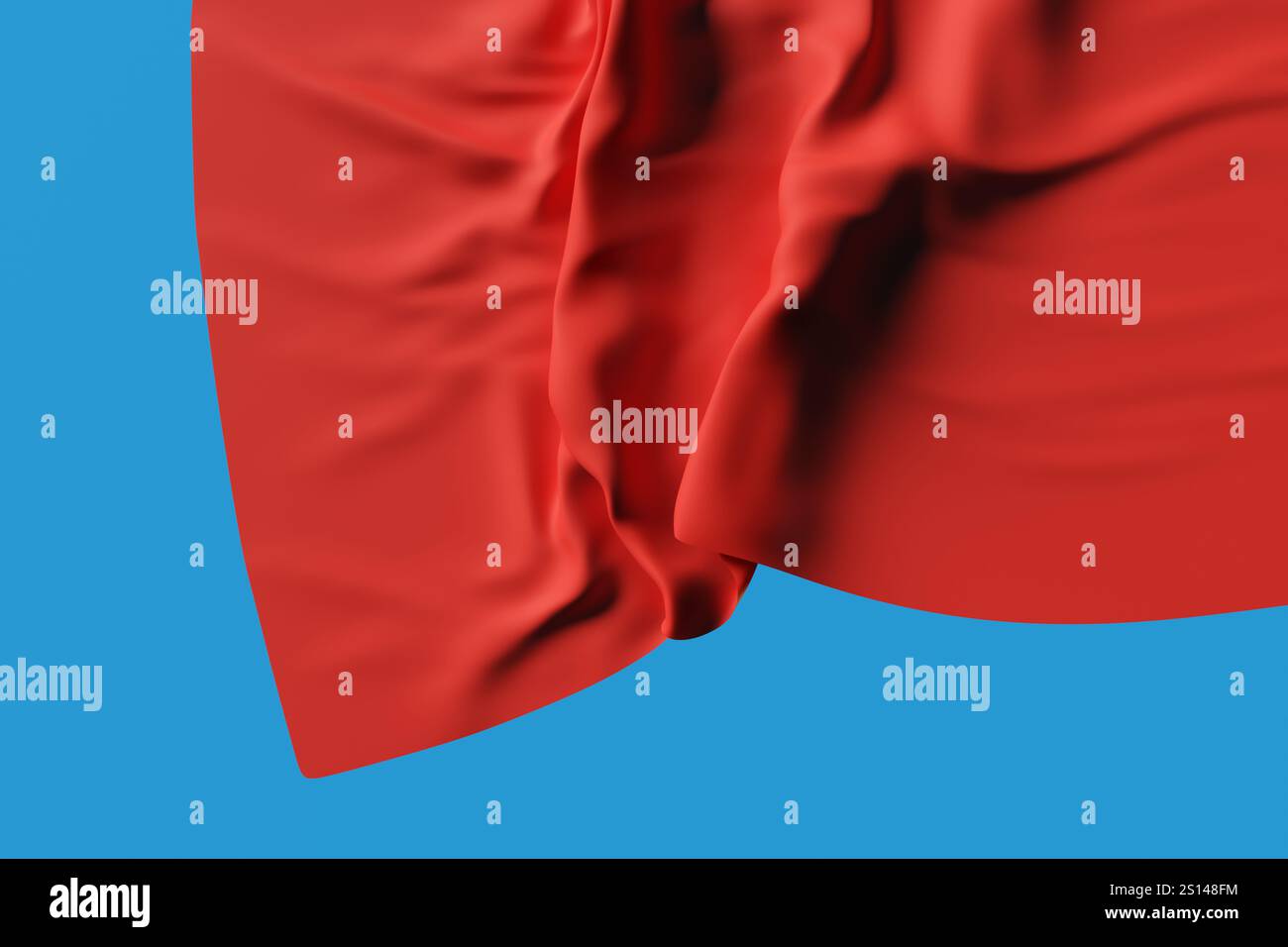 Bandiera rossa che sventola nel cielo blu. Illustrazione del concetto di allerta e pericolo e come elemento di progettazione Foto Stock