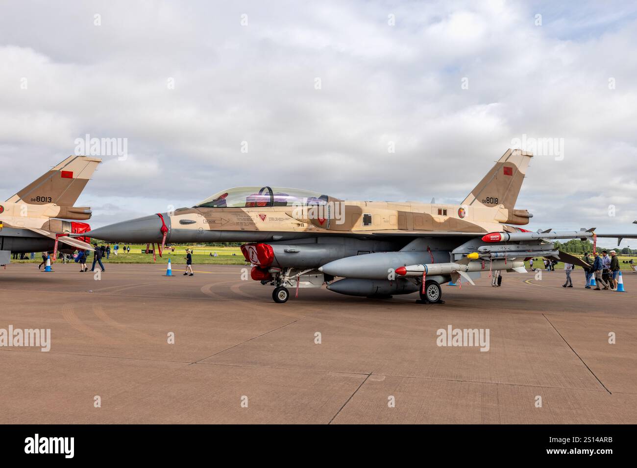 Royal Moroccan Air Force - Lockheed Martin F-16D Fighting Falcon, in mostra statica al Royal International Air Tattoo 2024. Foto Stock