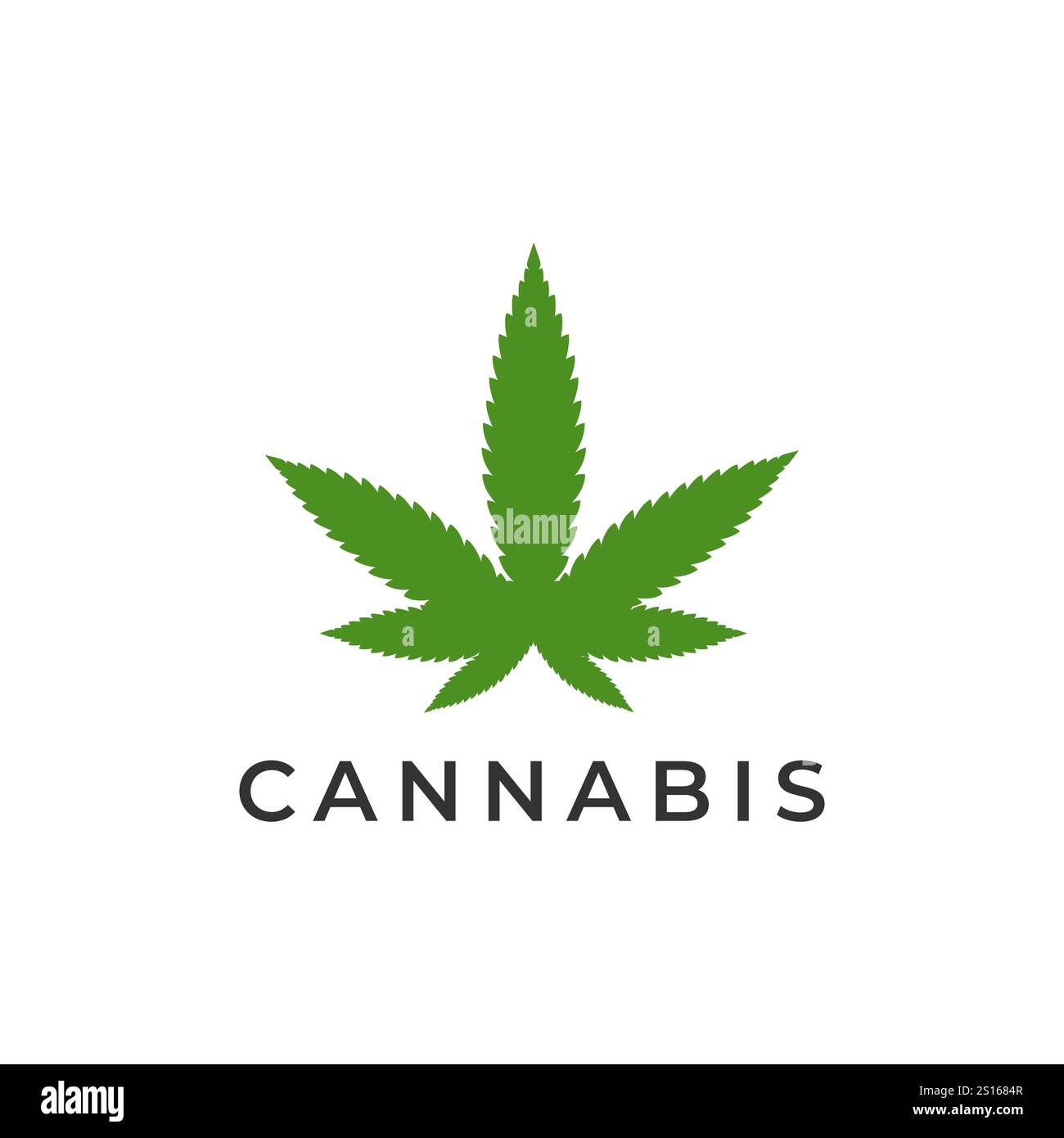 icona vettoriale del logo della foglia di cannabis Illustrazione Vettoriale
