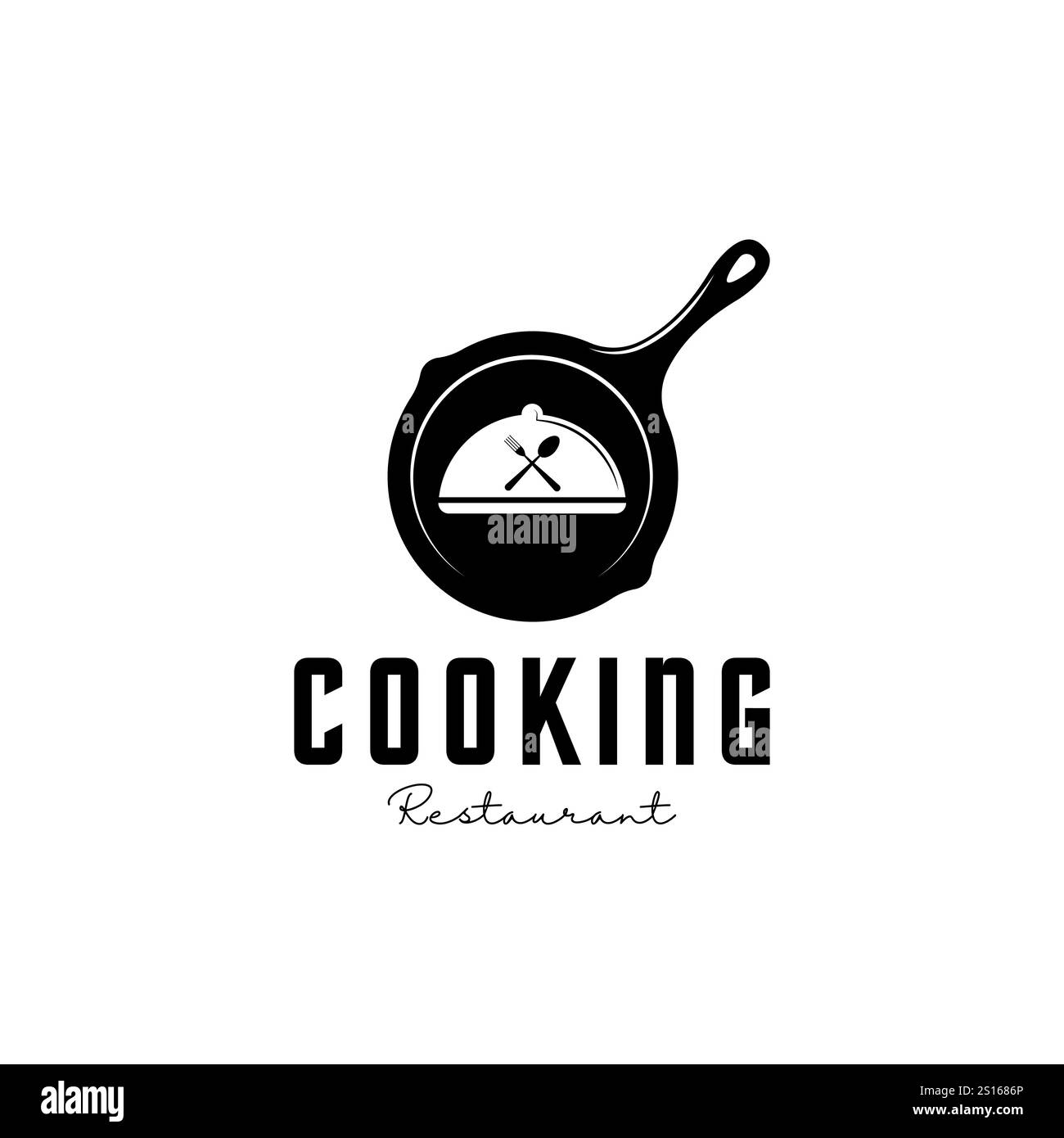 Logo Cooking. Icona o simbolo del menu del ristorante. Illustrazione vettoriale Illustrazione Vettoriale
