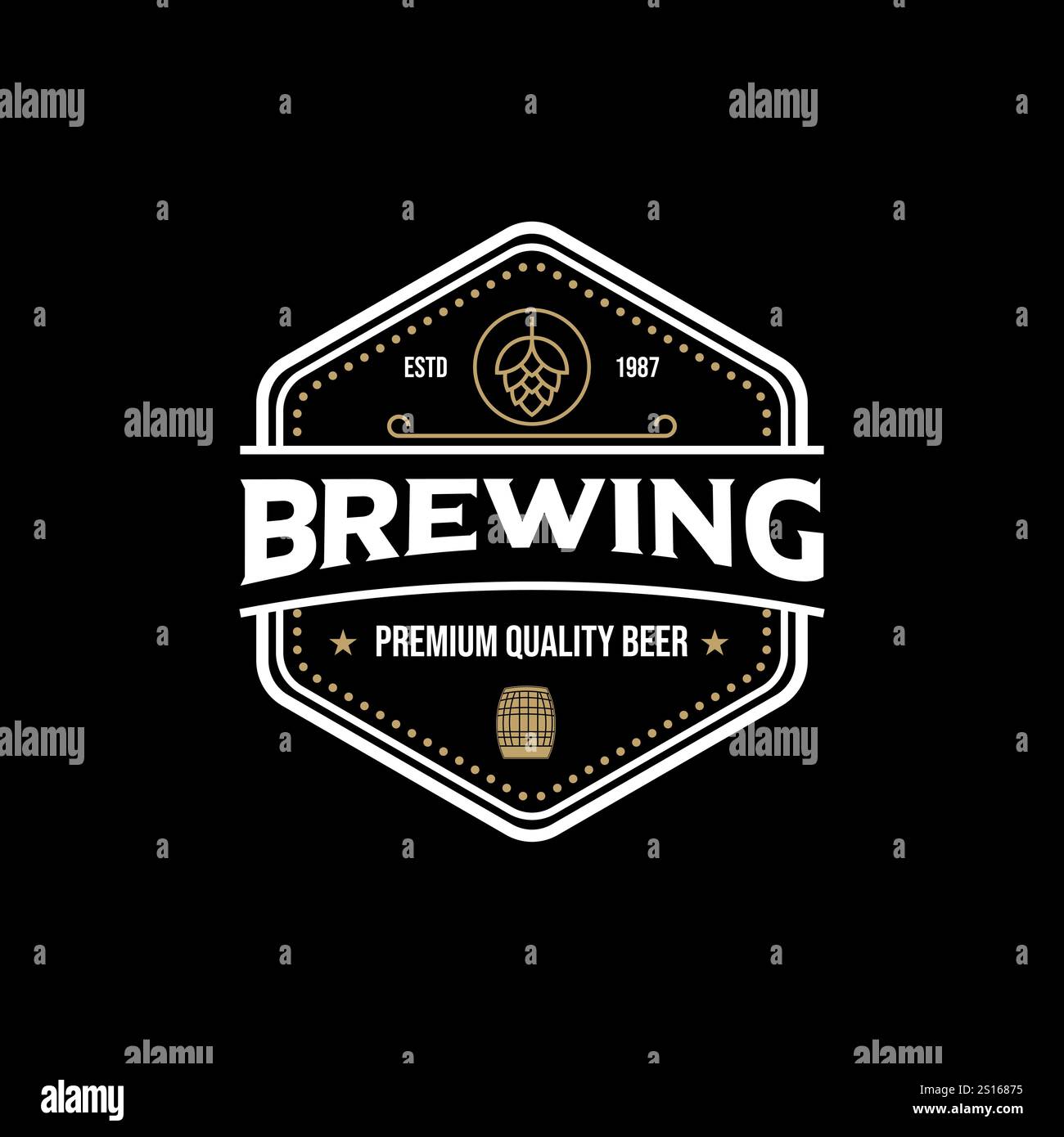 logo dell'azienda produttrice di birra. birreria con logo. logo vector vintage brewery Illustrazione Vettoriale