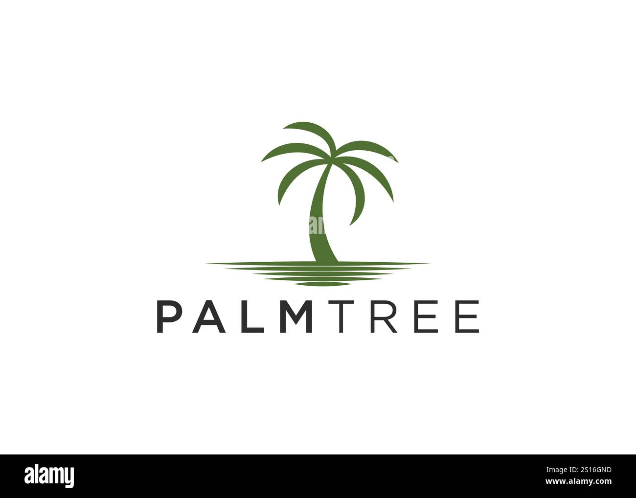Modello minimalista con logo ad albero di palma Illustrazione Vettoriale