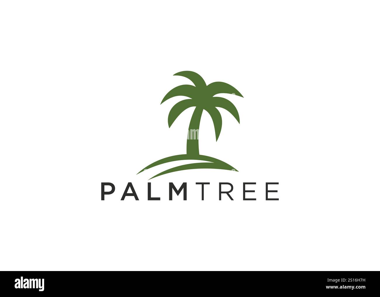 Modello minimalista con logo ad albero di palma Illustrazione Vettoriale
