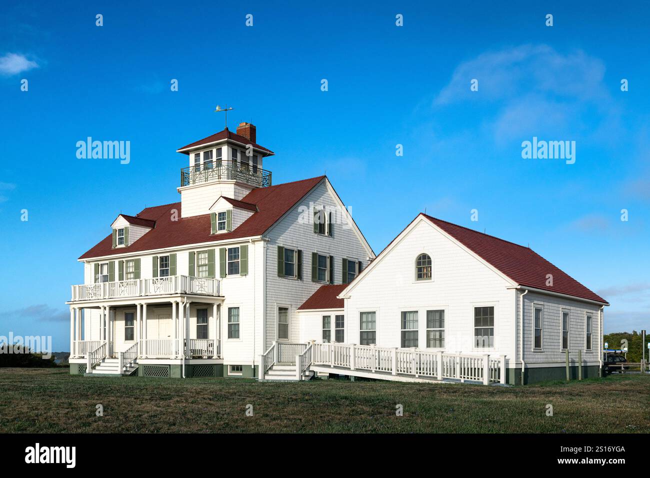 Stazione della Guardia Costiera a Coast Gaurd Beach, Eastham, Cape Cod, Massachusetts, Stati Uniti. Foto Stock