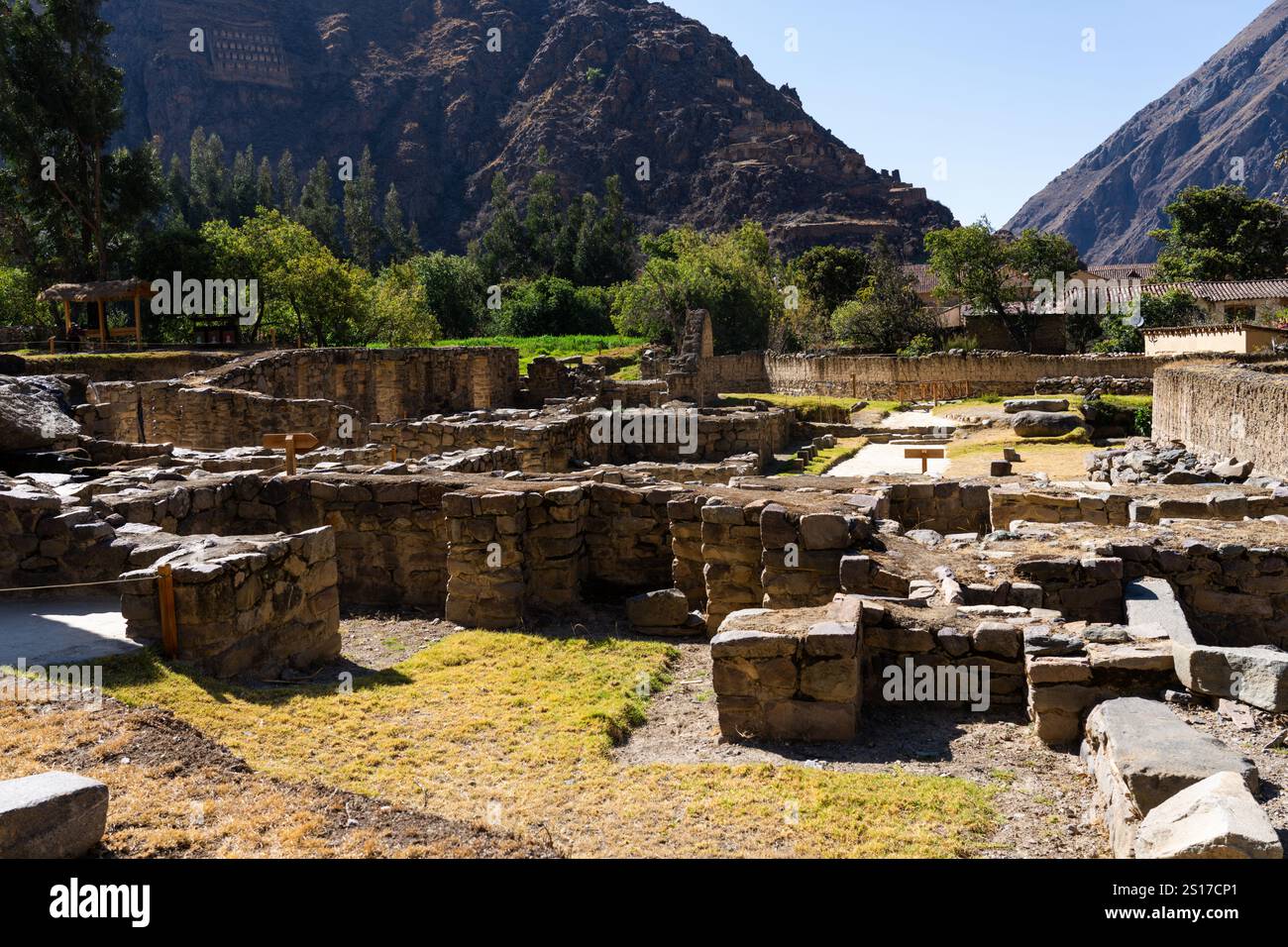 Rovine Inca di Ollantaytambo, Perù Foto Stock
