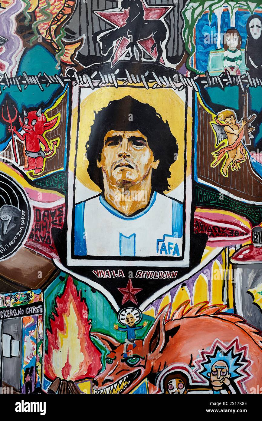 diego armando maradona graffiti Foto Stock