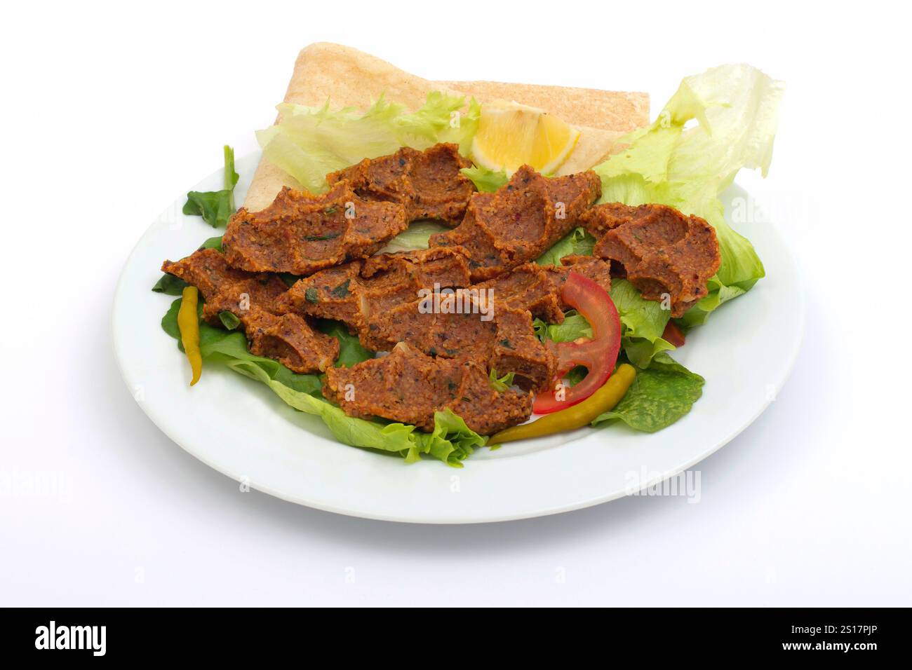 Il CIG kofte è un piatto tradizionale turco a base di bulgur finemente macinato. Foto Stock