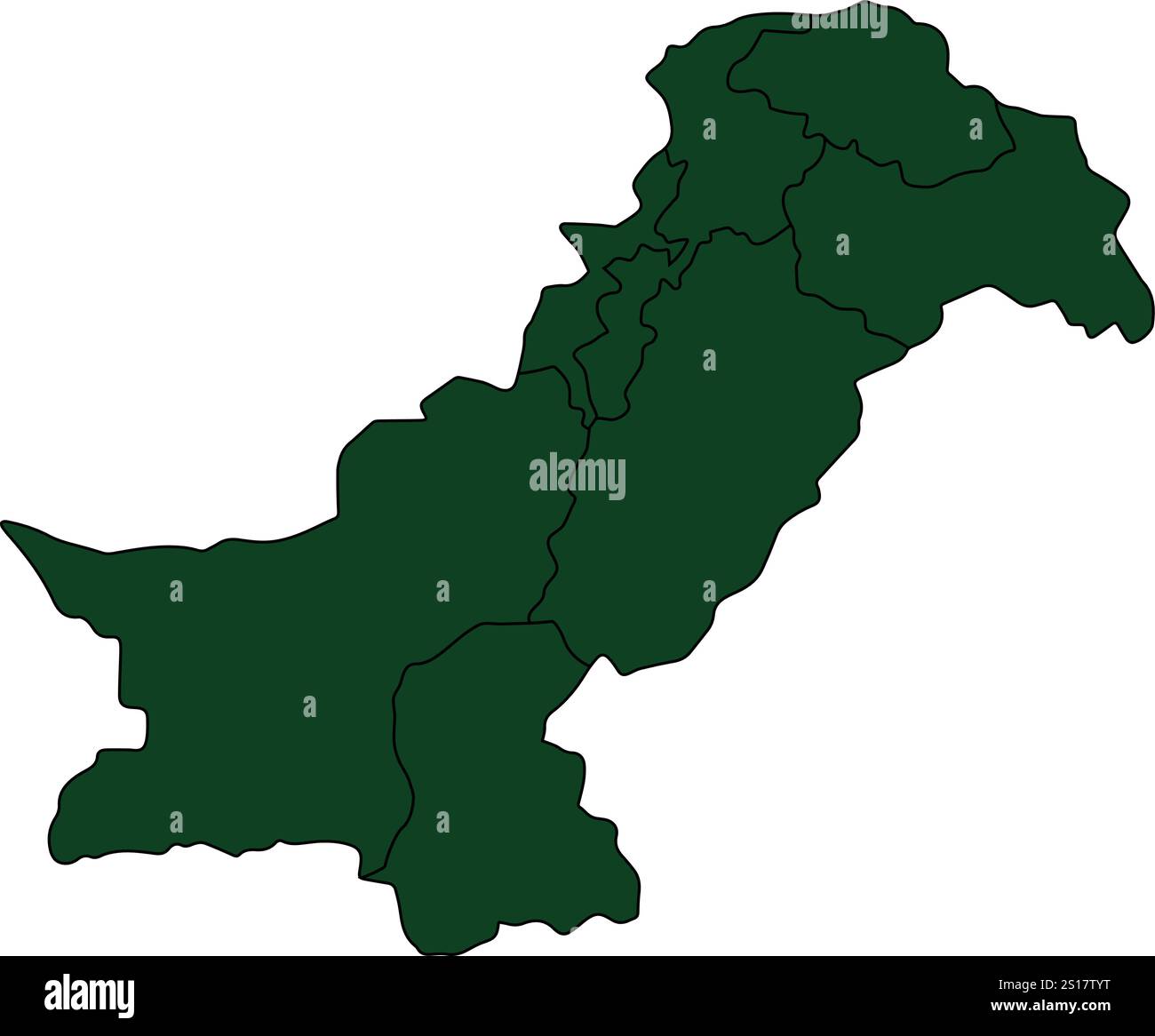 Mappa della Repubblica islamica del Pakistan e posizione della provincia Illustrazione Vettoriale