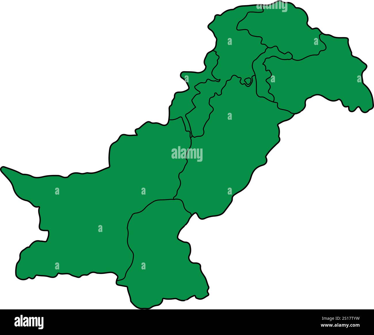 Mappa della Repubblica islamica del Pakistan e posizione della provincia Illustrazione Vettoriale