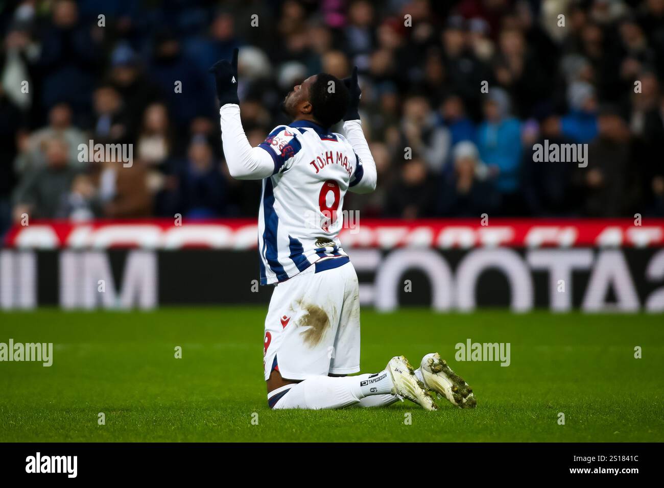 Josh Maja di West Bromwich Albion celebra il suo primo gol a segnare 1-0 durante la partita del campionato EFL West Bromwich Albion contro Preston ne. Foto Stock