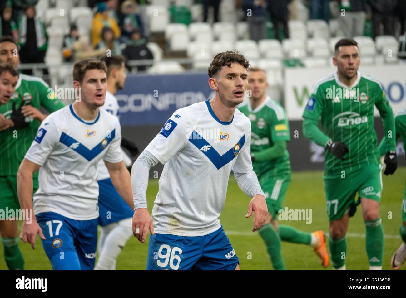 Il giocatore STAL Mielec Robert Dadok durante Radomiak Radom vs Stal Mielec. PKO BP Ekstraklasa. Stadion im. Braci Czachorów, Radom, polonia Foto Stock