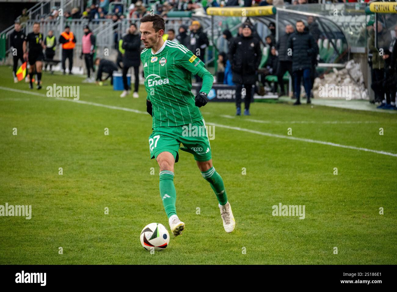 Radomiak Radom player durante Radomiak Radom vs Stal Mielec. PKO BP Ekstraklasa. Stadion im. Braci Czachorów, Radom, polonia Foto Stock
