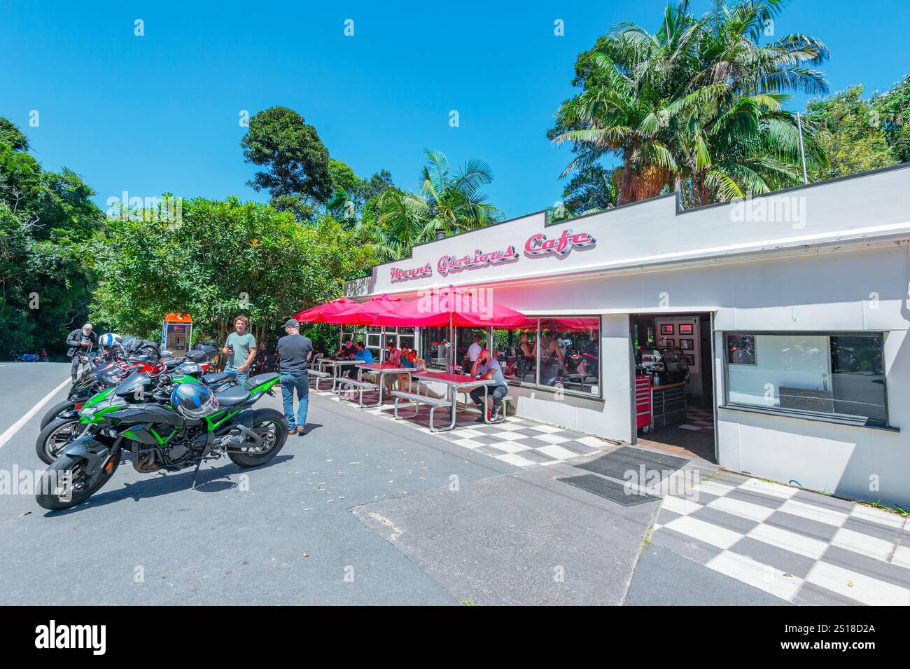 Esterno del Mount Glorious Café vicino a Brisbane, Queensland, QLD, Australia Foto Stock