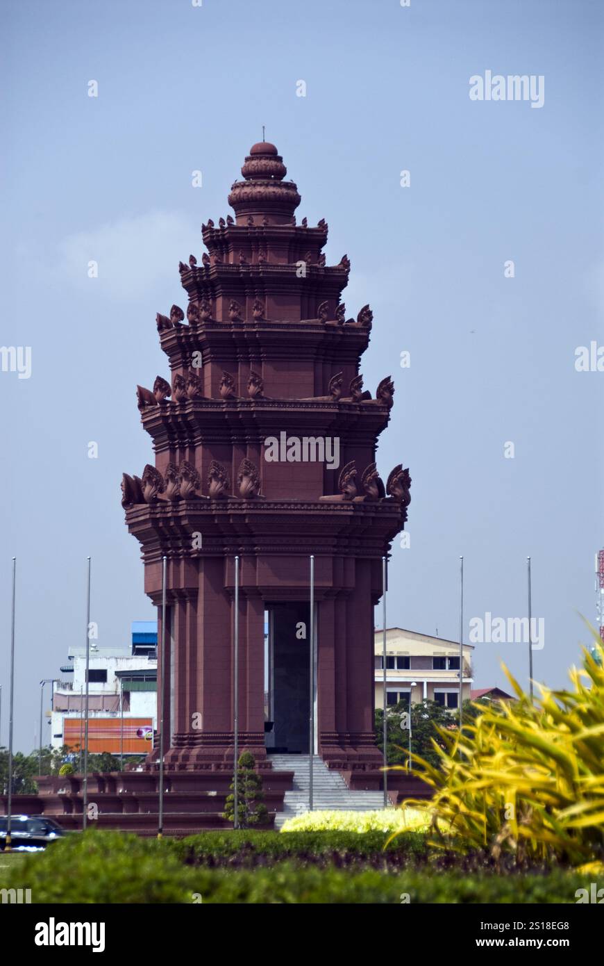 Il Monumento all'indipendenza commemora l'indipendenza della Cambogia dalla Francia nel 1953. Foto Stock