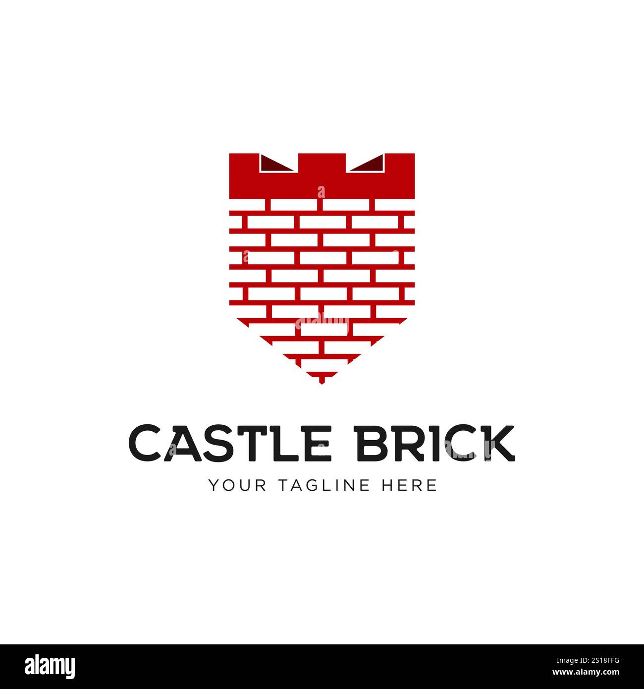 Elemento vettoriale con logo Castle Brick Illustrazione Vettoriale