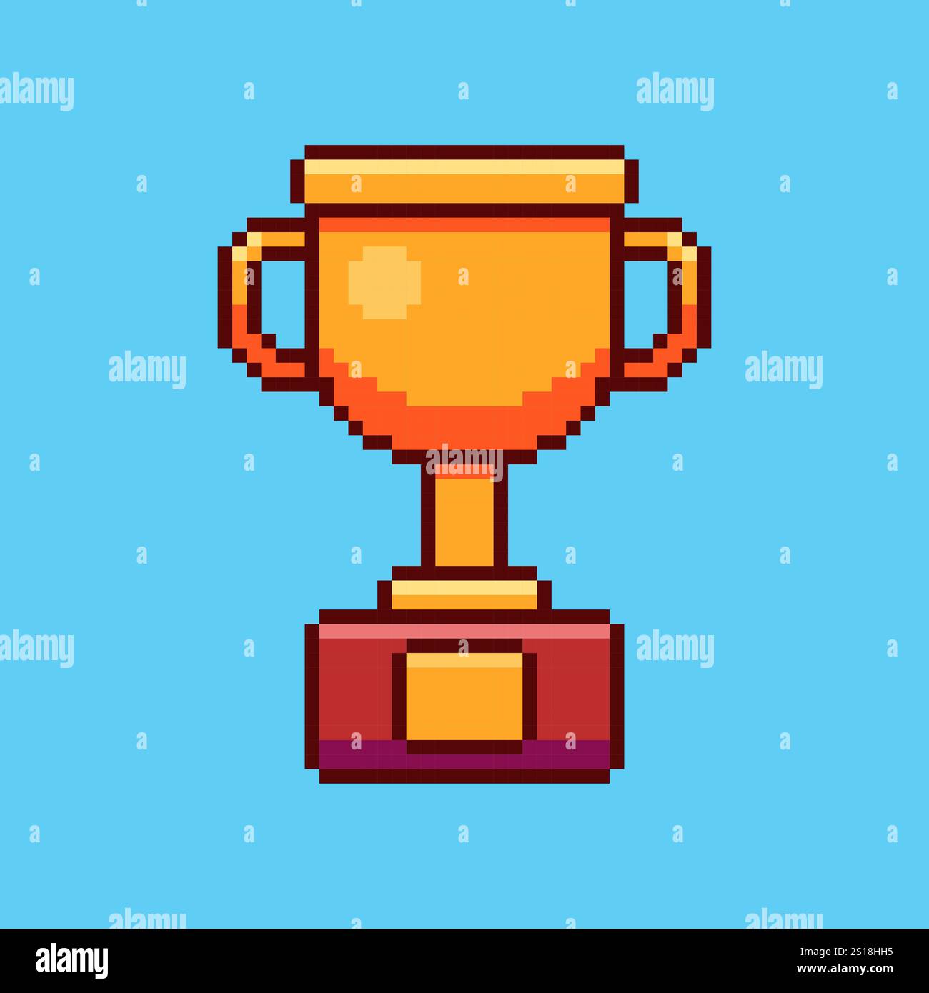Design delle risorse di gioco dei pixel ART Trophy Illustrazione Vettoriale