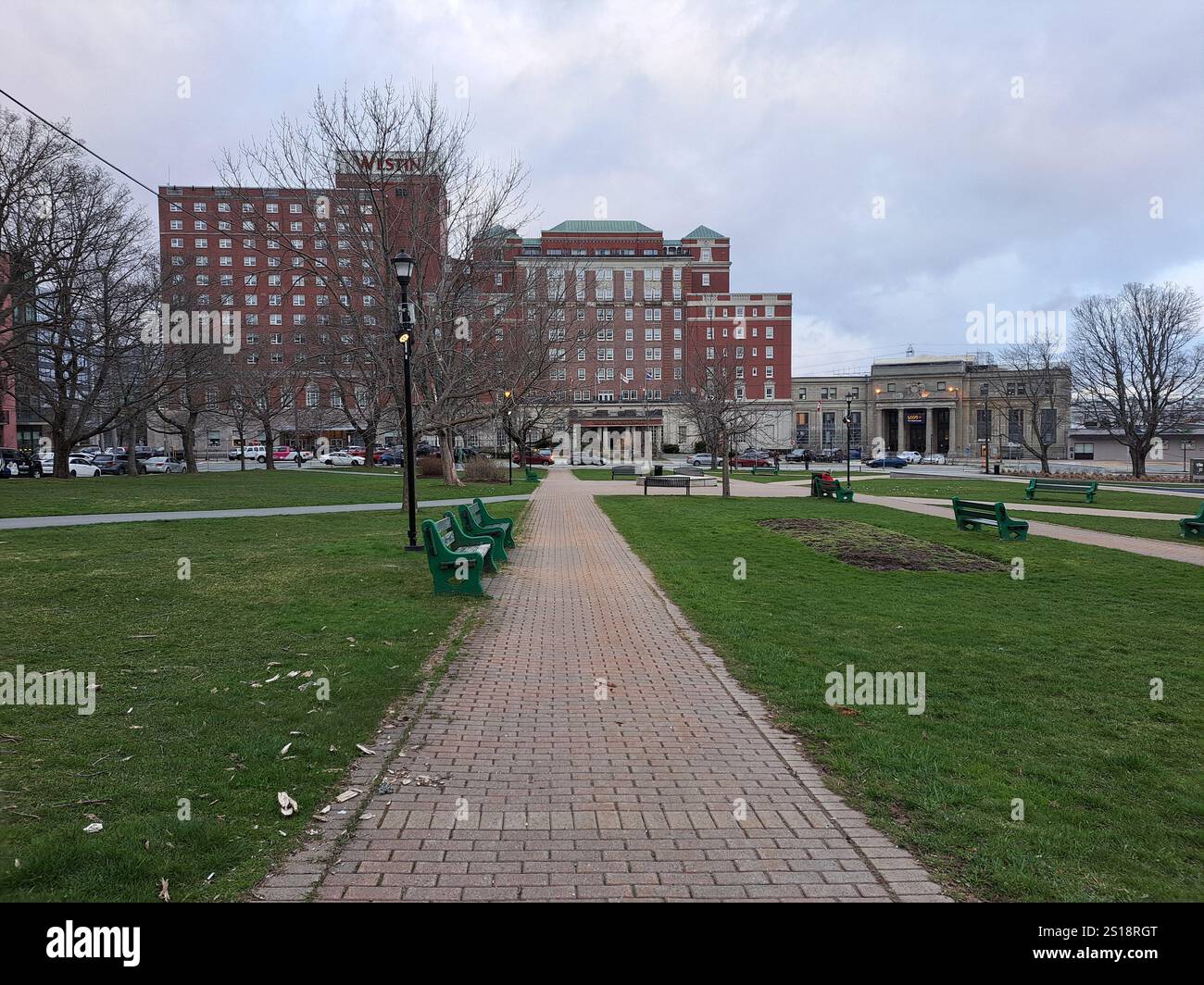 Peace and Friendship Park in Barrington Street nel centro di Halifax, nuova Scozia, Canada Foto Stock