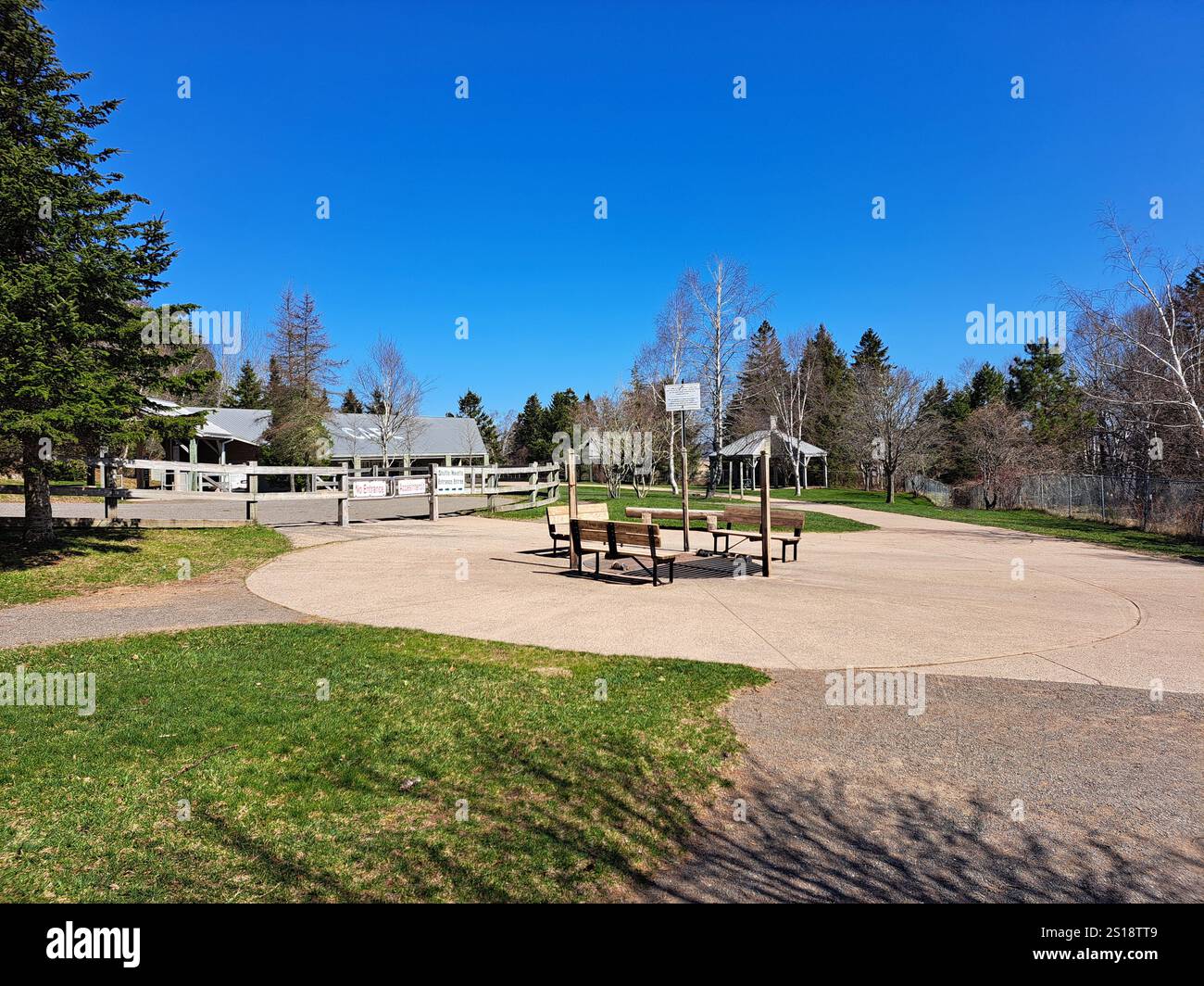Servizio navetta e lavaggio scarpe presso l'Hopewell Rocks Provincial Park di Hopewell Cape, New Brunswick, Canada Foto Stock