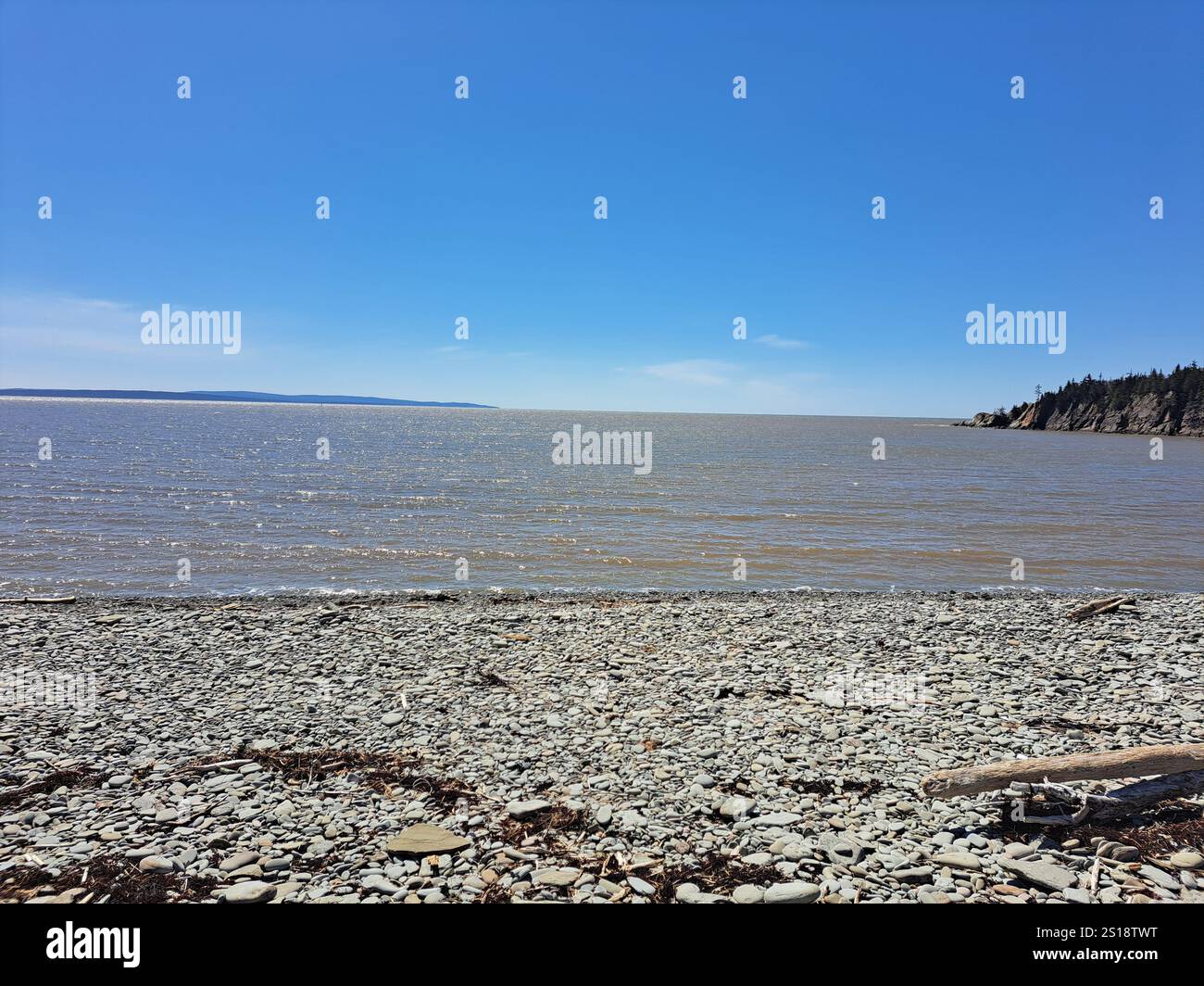 Pebble Beach su Cape Enrage Road a Waterside, New Brunswick, Canada Foto Stock