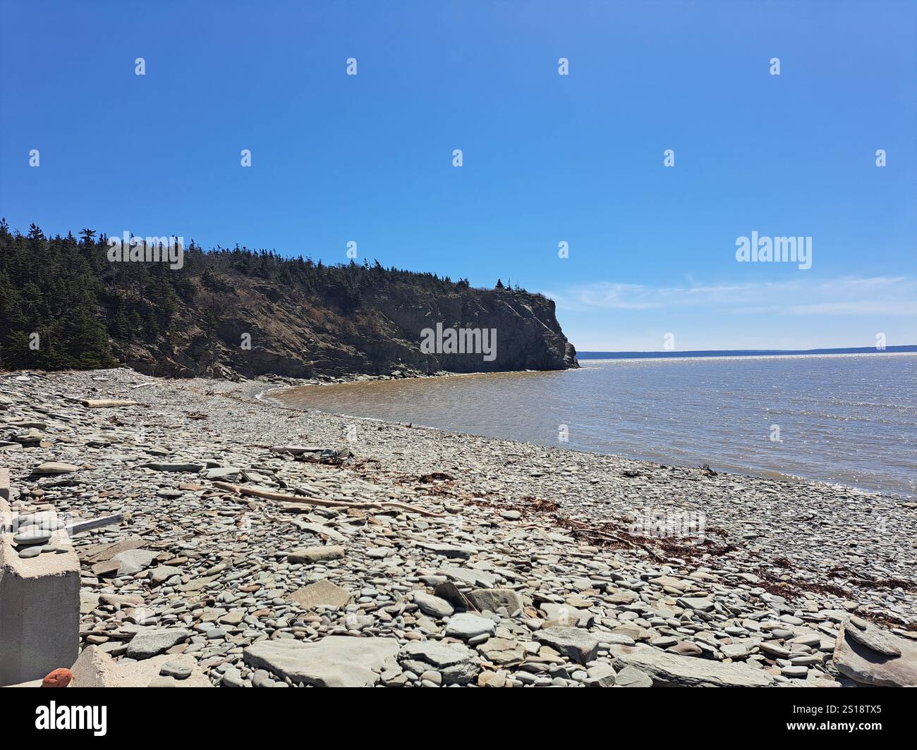 Pebble Beach su Cape Enrage Road a Waterside, New Brunswick, Canada Foto Stock