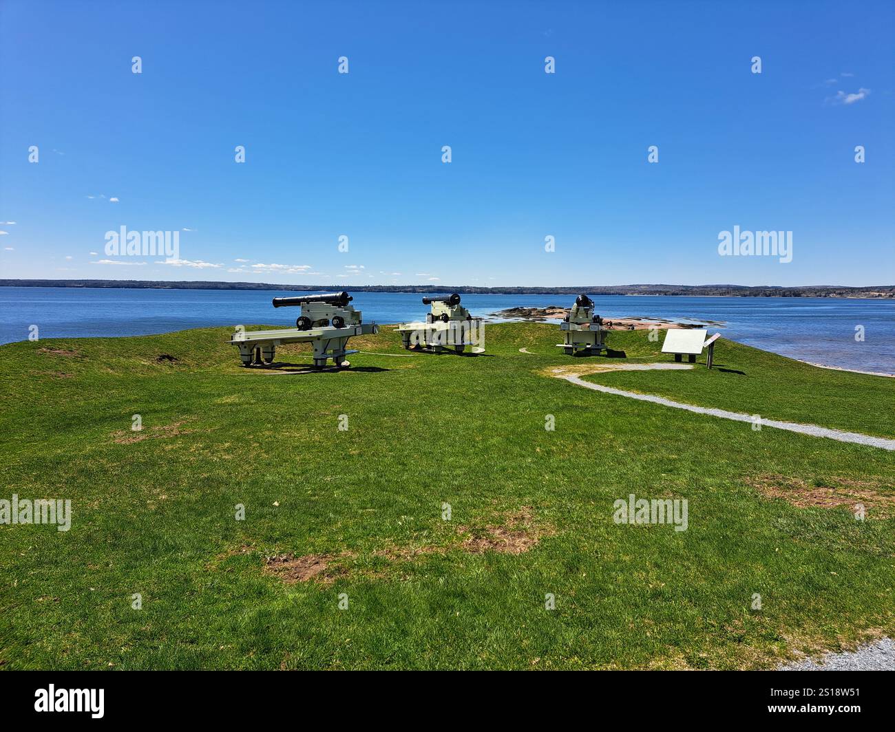 Cannoni esposti al Centennial Park di St. Andrews, New Brunswick, Canada Foto Stock