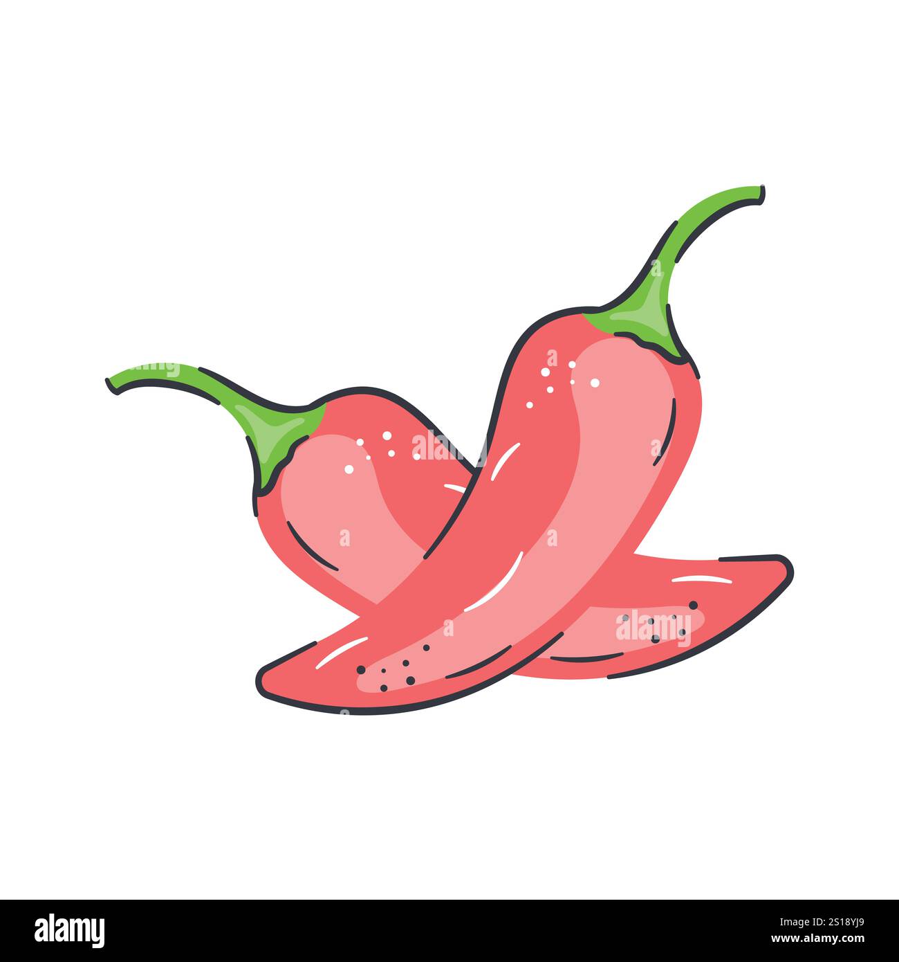 Design vettoriale Chillies, icona del peperoncino, pronto all'uso Illustrazione Vettoriale