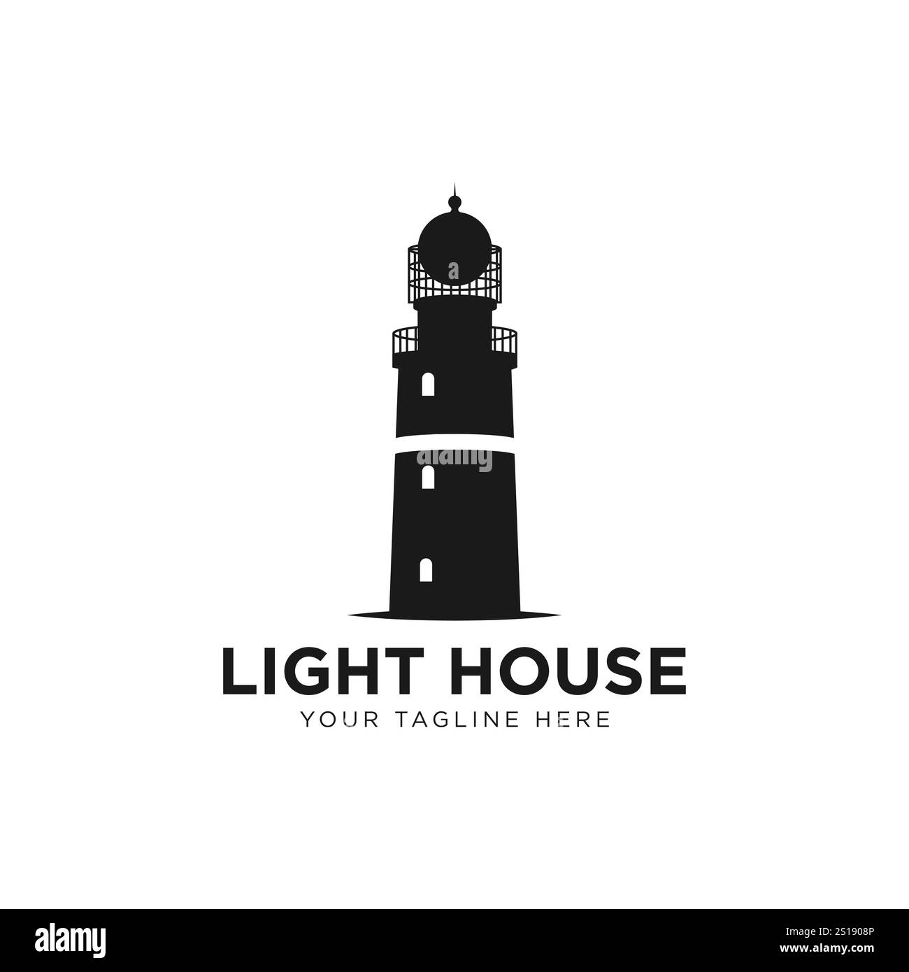 Vettore icona modello disegno logo Light House Illustrazione Vettoriale