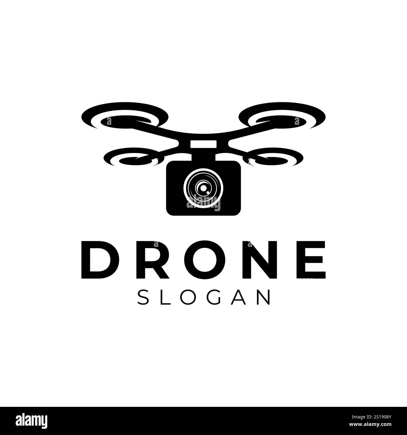 Modello di progettazione con logo foto droni Illustrazione Vettoriale
