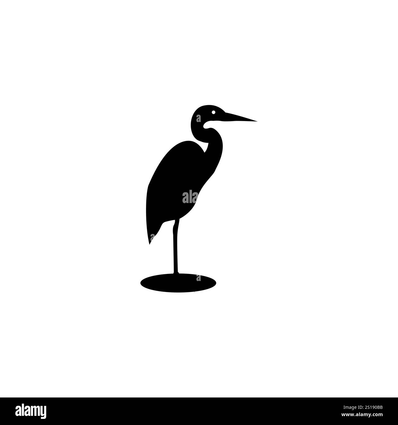 logo heron su sfondo bianco Illustrazione Vettoriale