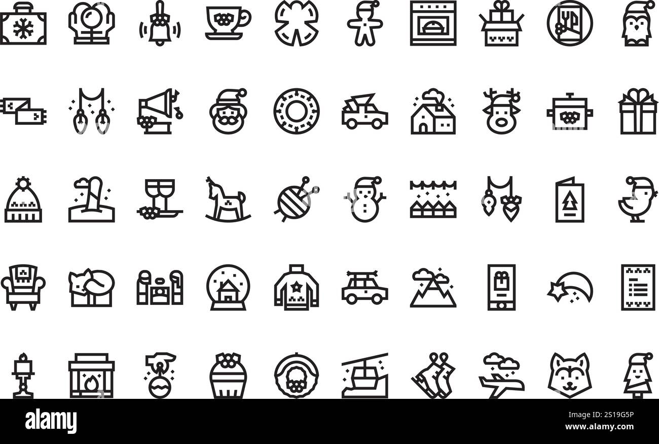 Raccolta di icone vettoriali di alta qualità con traccia modificabile. Ideale per progetti professionali e creativi. Illustrazione Vettoriale