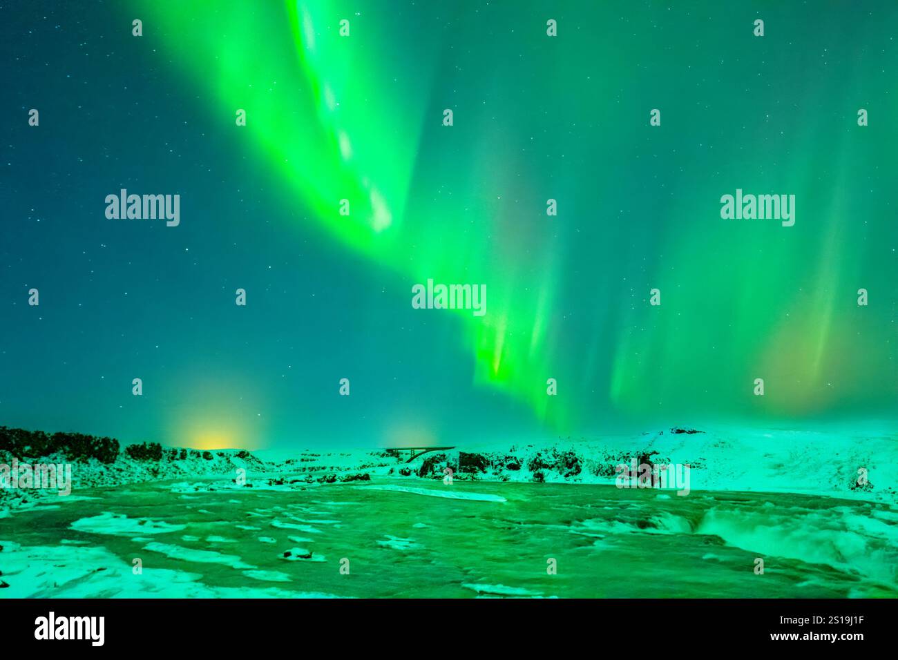 Aurora Boreale Islandese Foto Stock