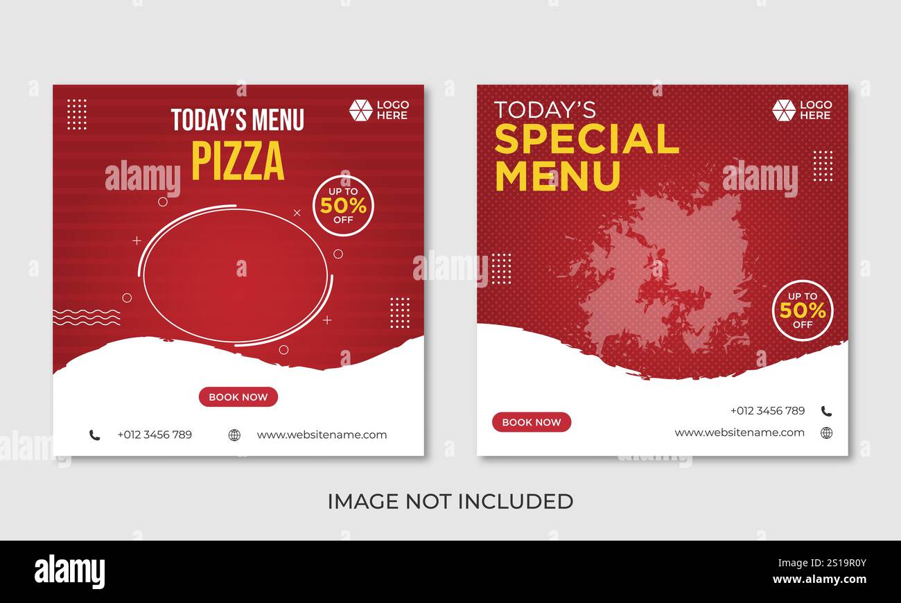 modello post-design per social media nel settore alimentare Illustrazione Vettoriale