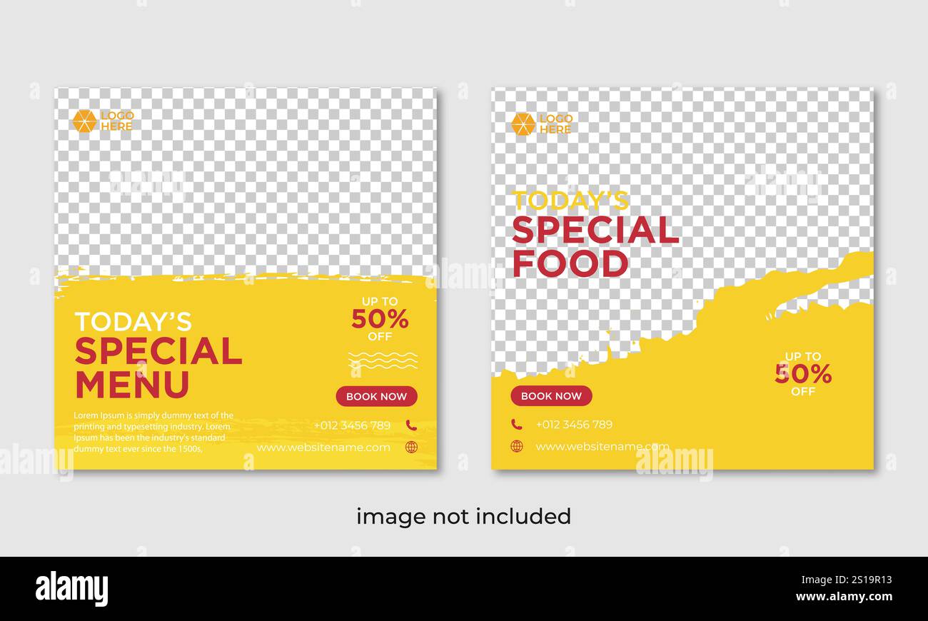 modello post-design per social media nel settore alimentare Illustrazione Vettoriale