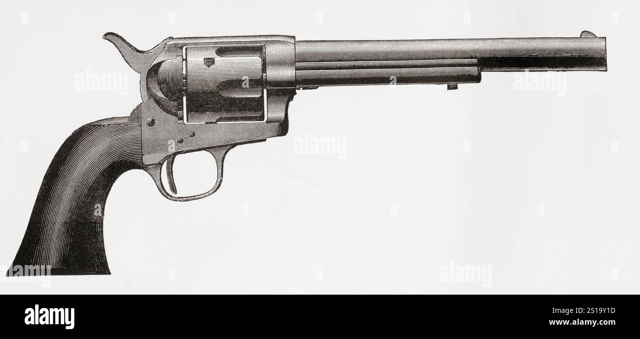 Revolver di cavalleria STATUNITENSE. Da The National Encyclopedia: A Dictionary of Universal Knowledge, pubblicato nel 1890 Foto Stock