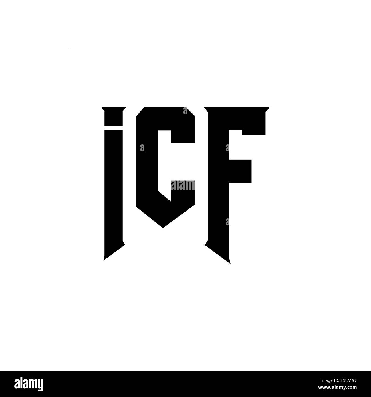 Logo ICF Letter per l'azienda tecnologica. Combinazione di colori bianco e nero con logo ICF. Logo ICF, vettore ICF, design ICF, icona ICF, alph ICF Illustrazione Vettoriale