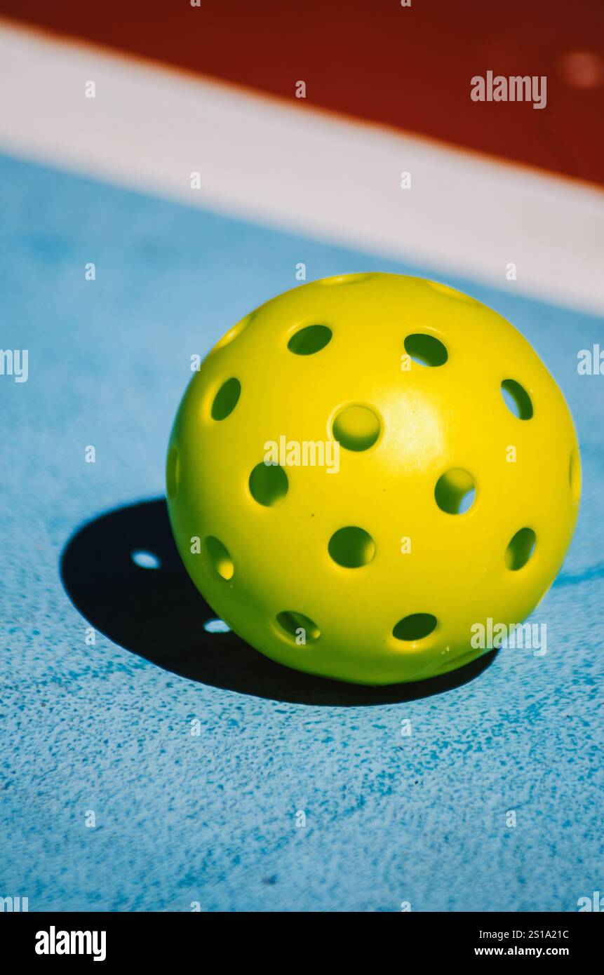 racchetta sport background concept palla da picchetto isolata in un campo Foto Stock