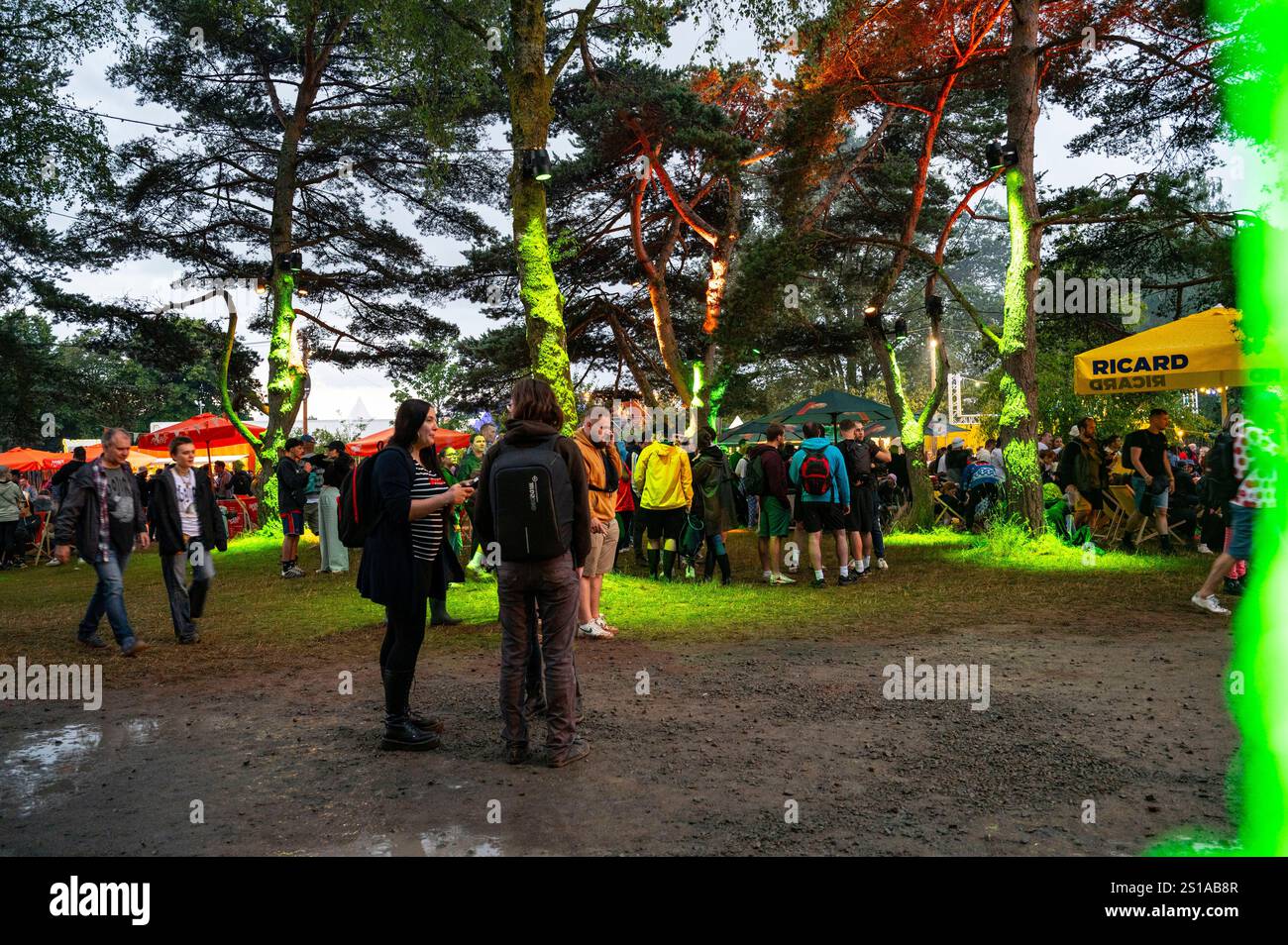 Francia, Territoire de Belfort, Belfort, atmosfera piovosa durante il festival rock: L'Eurockéennes Foto Stock