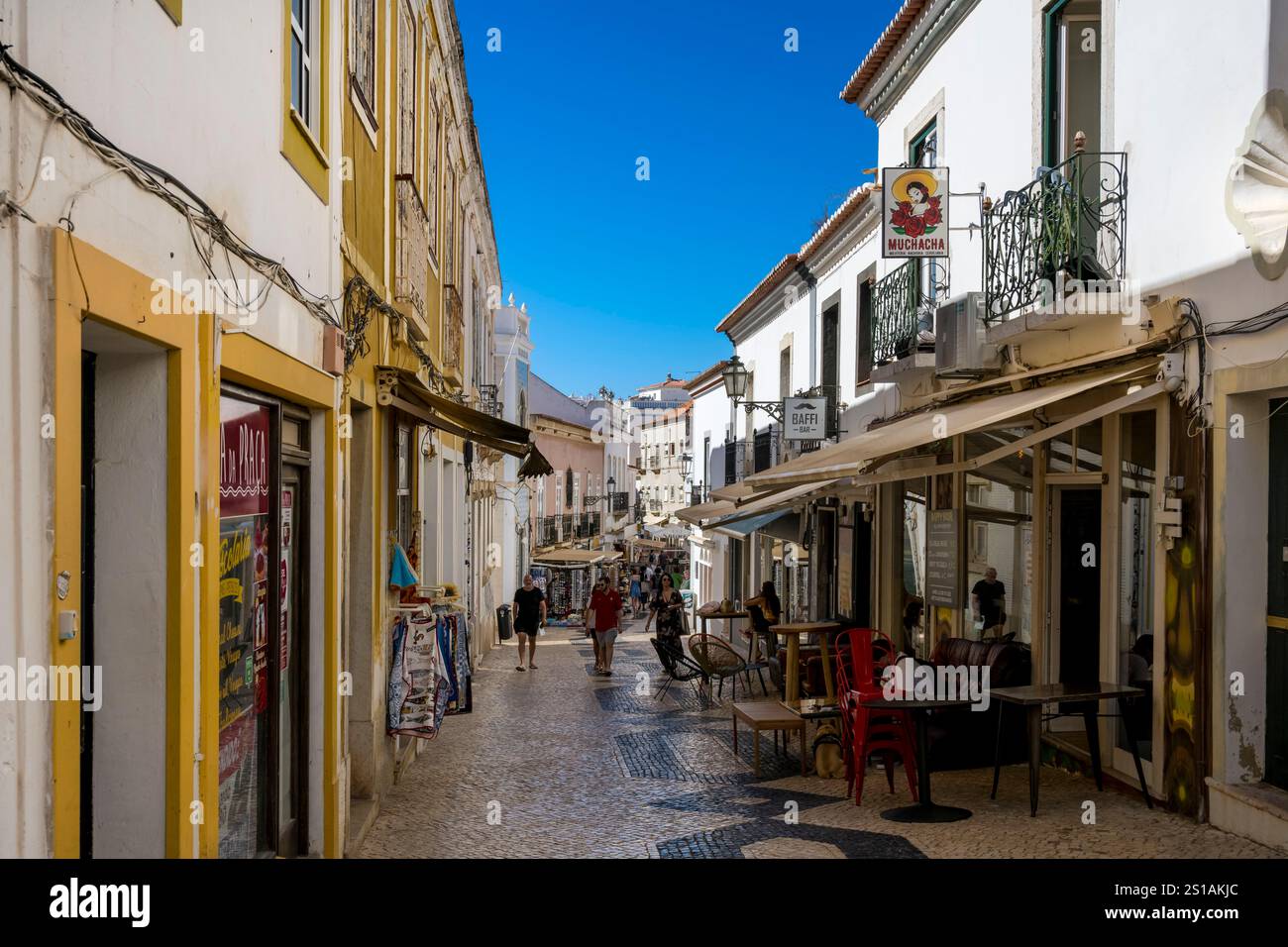 Portogallo, Algarve, Lagos, strada pedonale Candido dos Reis Foto Stock