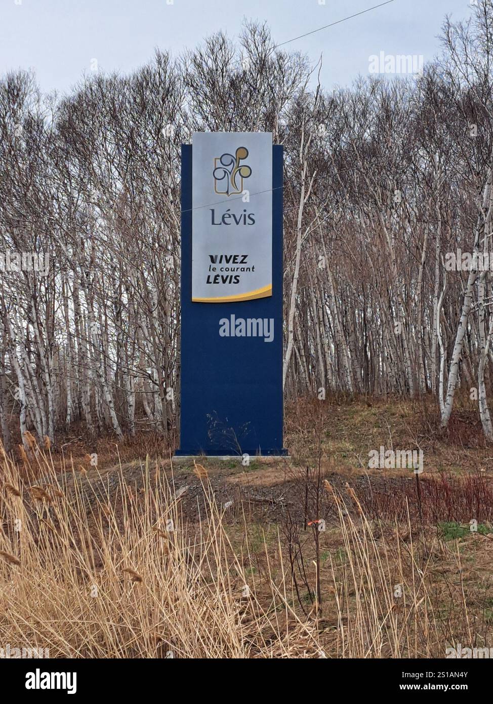 Benvenuto all'insegna di Levis sull'autostrada Trans Canada a Quebec, Canada Foto Stock