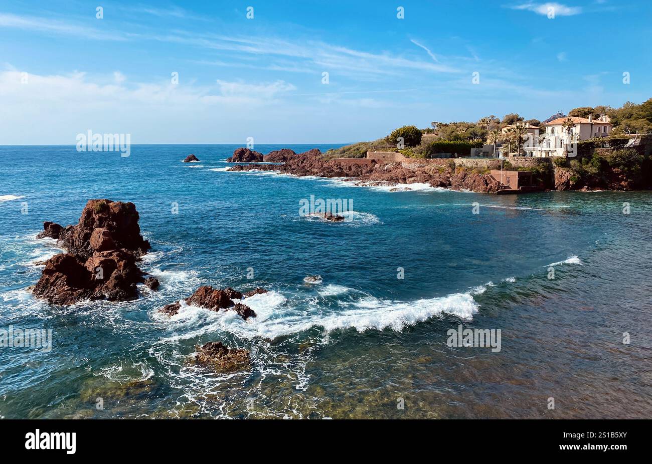 Seashore Co d'Azur, Francia - Immagine stock catturata con smartphone