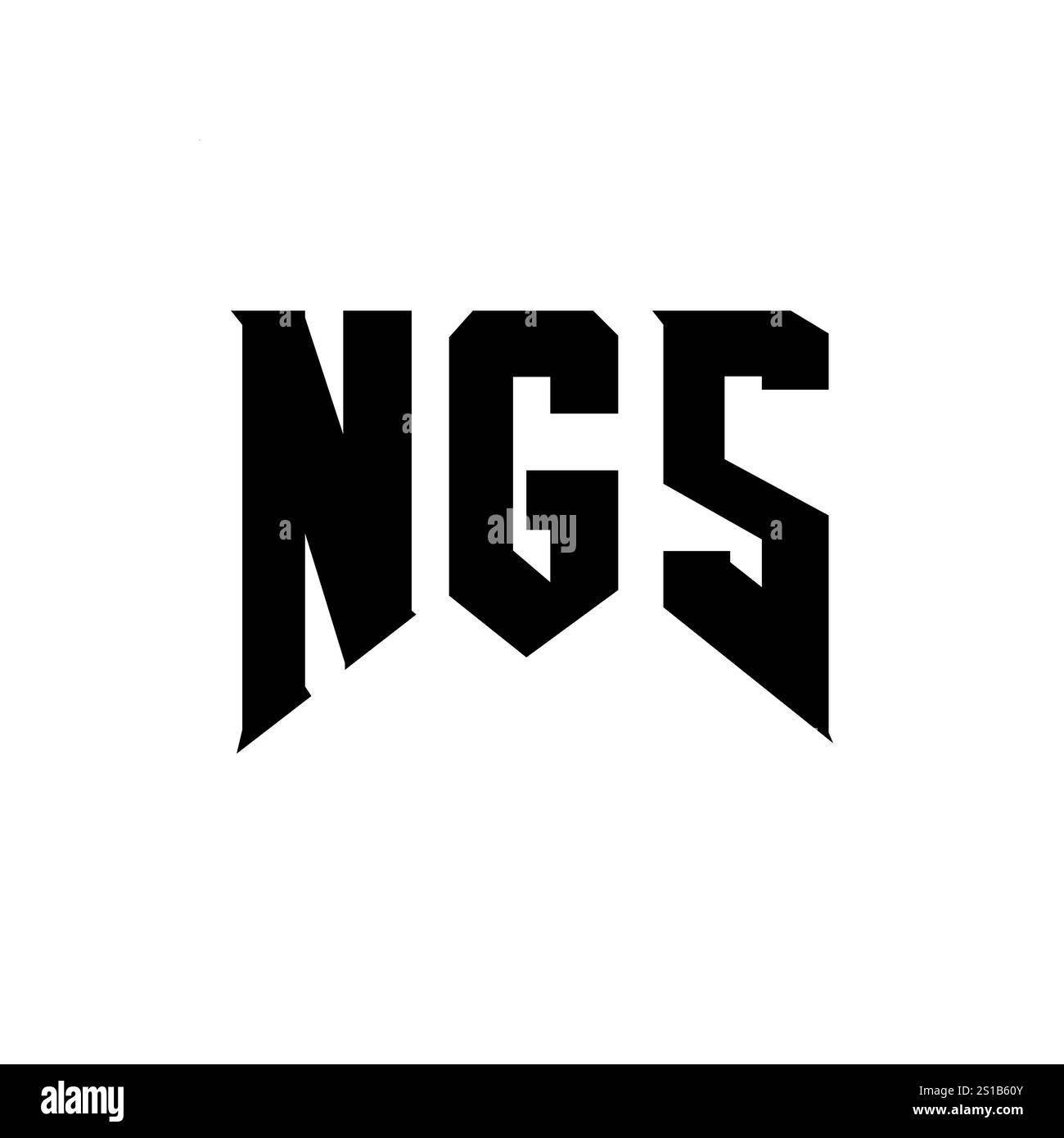 Logo NGS Letter per l'azienda tecnologica. Combinazione di colori bianco e nero con logo NGS. Logo NGS, vettore NGS, design NGS, icona NGS, NGS alph Illustrazione Vettoriale