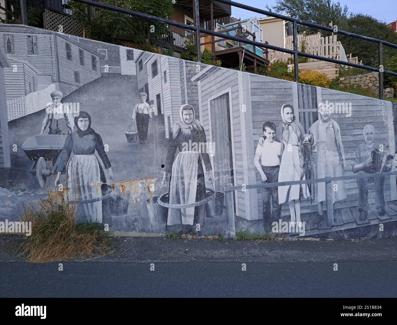 Murale sulla Battery Road a St. John's, Newfoundland & Labrador, Canada Foto Stock