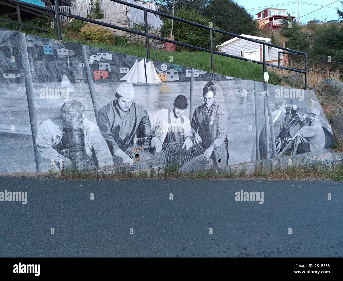 Murale sulla Battery Road a St. John's, Newfoundland & Labrador, Canada Foto Stock