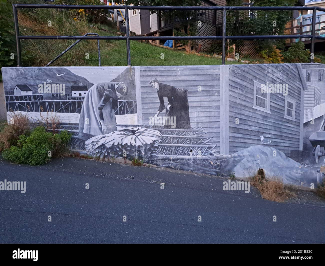 Murale sulla Battery Road a St. John's, Newfoundland & Labrador, Canada Foto Stock