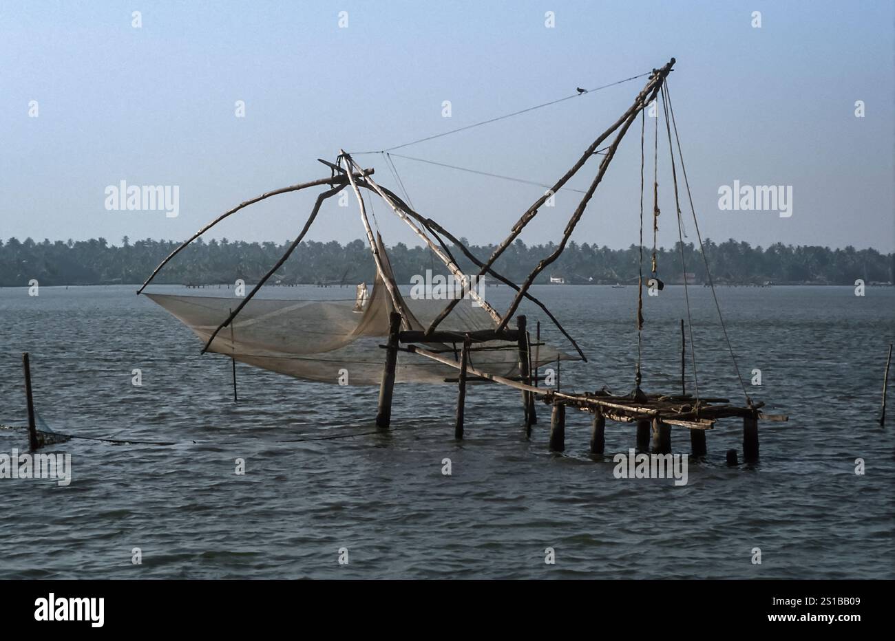 Storica trappola da pesca del Kerala, foto scattata nel 1990. Foto Stock